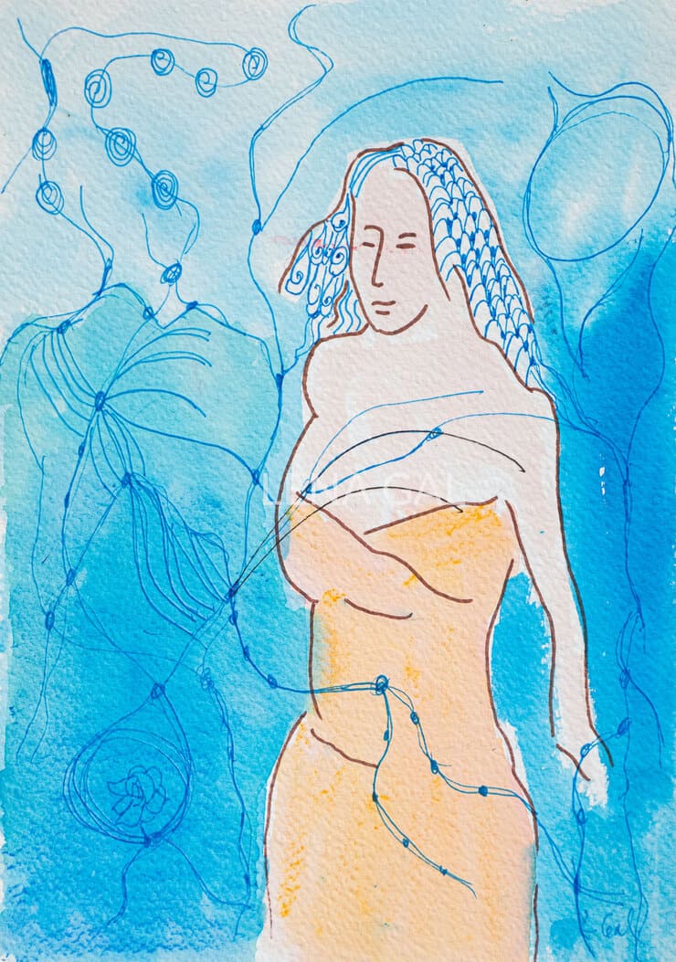 Menina no azul - Obra de Lena Gal